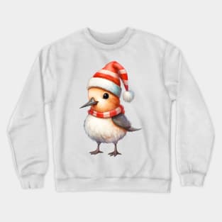 American Avocet in Santa Hat Crewneck Sweatshirt